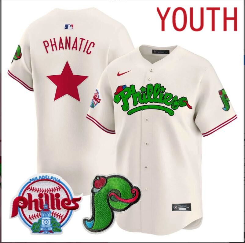 Youth  Philadelphia Phillies  Phanatic cream Limited 2024 MLB Nike jersey->youth nfl jersey->Youth Jersey